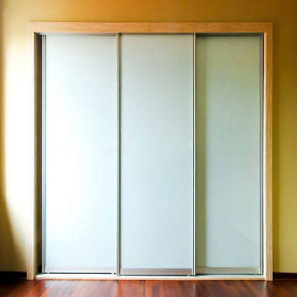 DIY Sliding Frosted Glass Wardrobe Doors With Matt Silver Frames