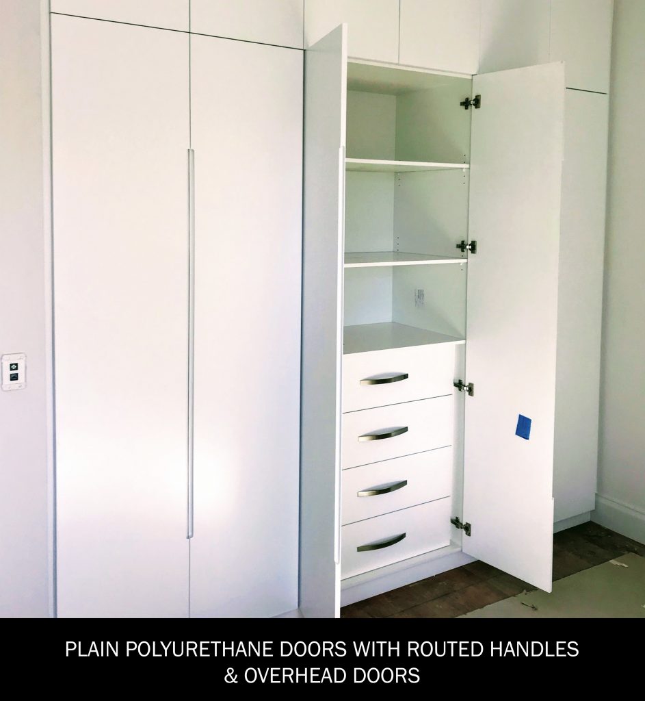 Plain Polyurethane Doors With Routed Handles & Overhead Doors - Robes ...